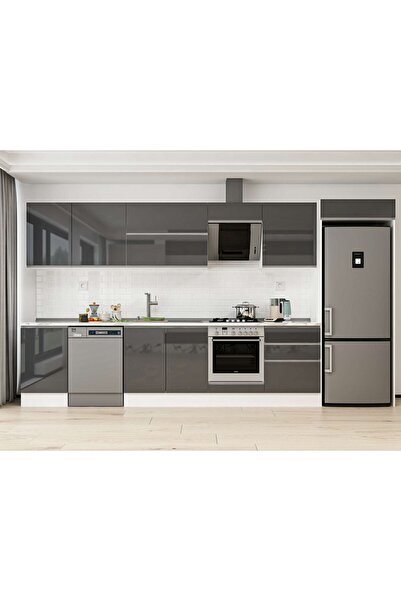 Alvinka 400X222 Cm High Gloss Mutfak Dolabı Mb-E90S50S60-2 High Gloss | Antra...