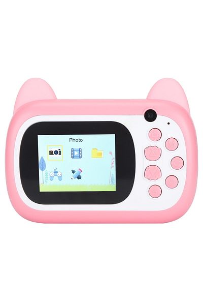Flippy Cameră foto pentru copii, Flippy, cameră frontală, selfie, imprimare, cablu USB-C, Bluetooth, iOS/Android, roz
