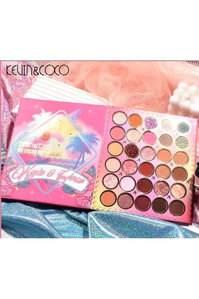 kevin coco Paleta farduri Kevin&Coco, 69 nuante, blush, iluminator, conturing, deschidere tip carte, 18.6 x 16.