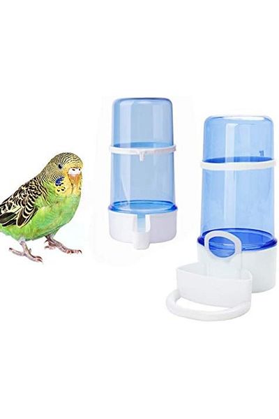 CHT Crmada 2 Pack Automatic Bird Feeder Bird Water Bottle Drinker Clear Food Seed Dispenser