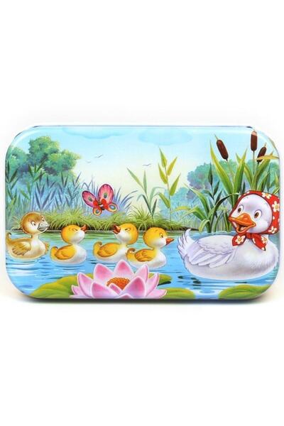 CLICK Puzzle 60 Pieces Wooden in Metal Box, Ducklings Model, Educational, Cognitive Skills Development, fo