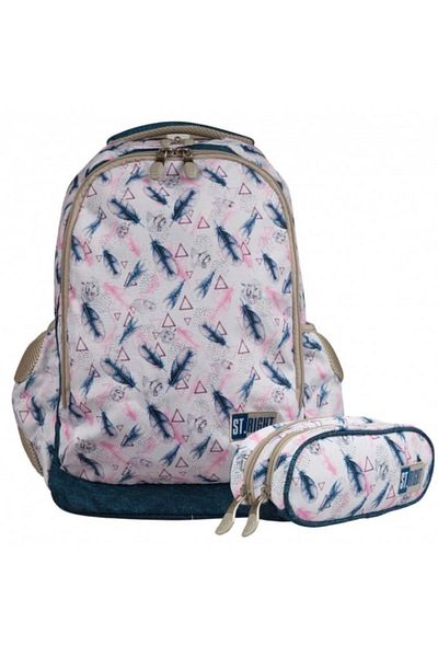 RIGHT Set ergonomic backpack with 2 compartments + pencil case Boho BP47 ST.RIGHT Majewski