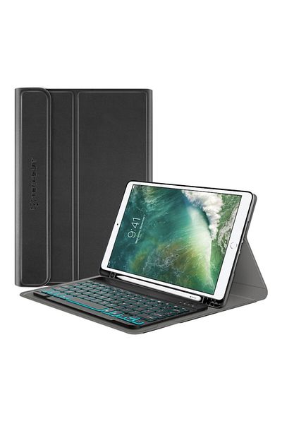 SOL Protective Case with Keyboard for iPad Air 10.5 2019/iPad Pro 10.5 2017, R59, Silicone Flex, Deep Da