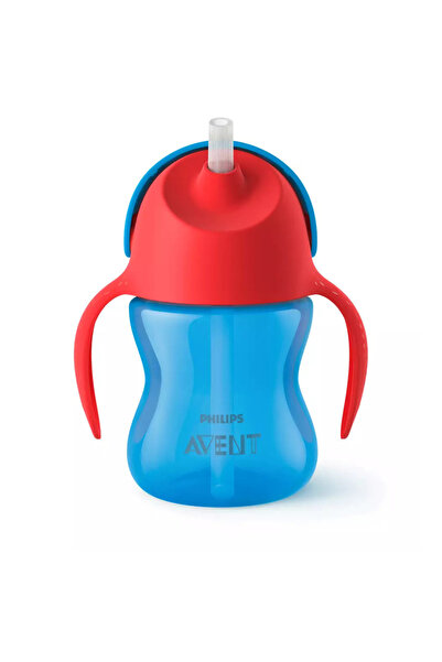 Philips Avent Canuta cu pai, Philips Avent, Cu supapa etansa, 200 ml, 9 luni+, Albastru