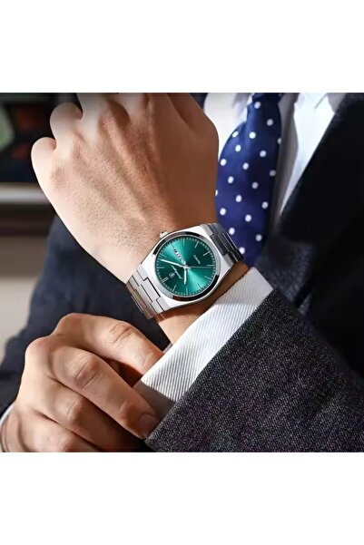 REDz Accessories Ceas bărbătesc premium, stil Business Lux, cuarț, oțel inoxidabil, negru argintiu