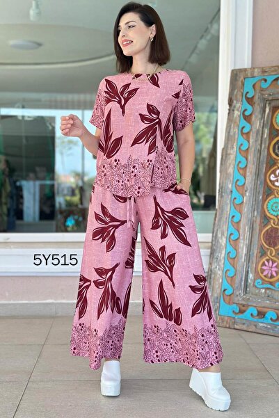 İnce Topuk Patterned Viscose Fabric Set of 2 5Y515