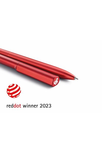 Pelikan Stilou Ineo Elements, Culoare Roșu Aprins, Material Metal, Cerneală Albastră, Cutie Metalică