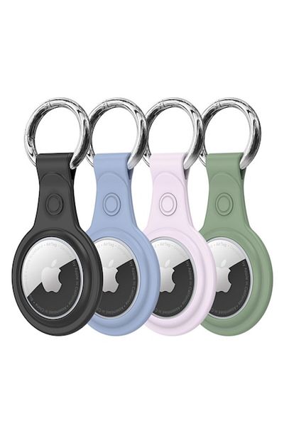 SOHO Protective Case for Apple AirTag Set 4, E53, Stainless Steel, Multicolor