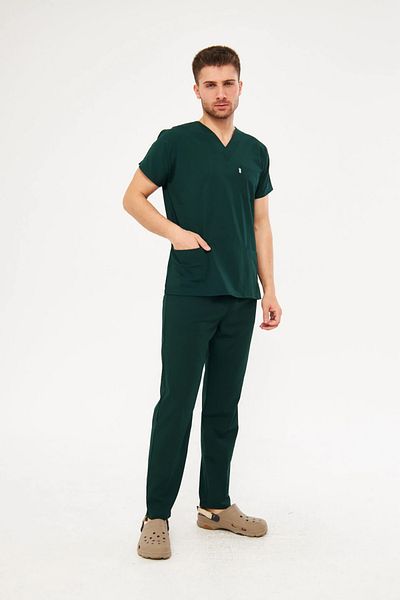 Class Üniforma Uniforme pentru asistentă și medic pentru bărbați din Lycra verde vânător