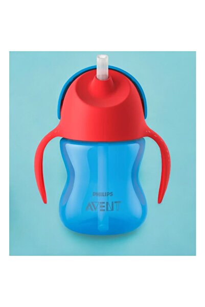 Philips Avent Canuta cu pai, Philips Avent, Cu supapa etansa, 200 ml, 9 luni+, Albastru