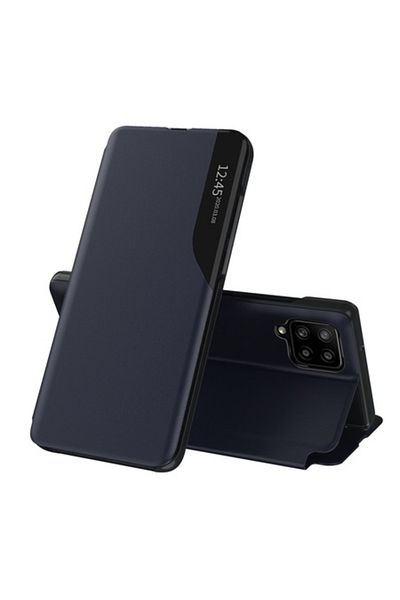 SOL Protective Case Samsung Galaxy A12/A12 Nacho Leather View Flip Cover Dark Blue