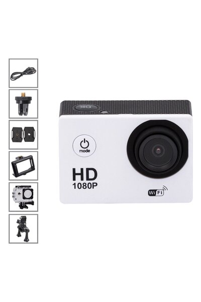 Mercaton Camera de Actiune, Full HD, Wifi, 30 Fps, Display 2 inch, 5 MP, Silver