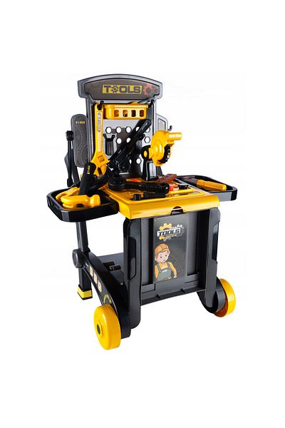 SERSIMO Banc de lucru portbail pentru copii, cu scule si unelte pentru mecanic, 3 in 1