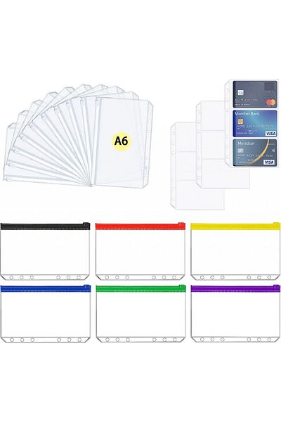 Copsd Accesorii și etichete pentru planificator de buget, PVC/hârtie/plastic, multicolor, 10,5 x 14,8 cm