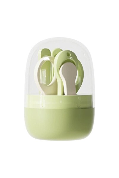 Flo Set 4in1 Nail Care for Babies, Jar Storage Box, 0-6 Years, 10 x 7 x 6 cm, Green