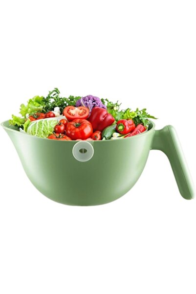 SOL Double-Layer Bowl Kitchen for Fruits and Vegetables, with Detachable Water Drain Basket, 2L, ABS
