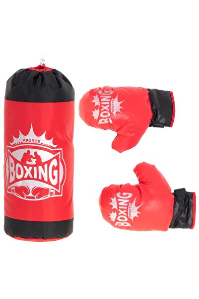 SERSIMO Set sac de box pentru copii 53x45 cm, cu manusi incluse, pentru antre...