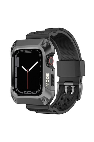 SOL Highly Protective Case for Apple Watch 7/8/9 45mm + Strap, SOL, T24, Hard Plastic, Titanium Grey