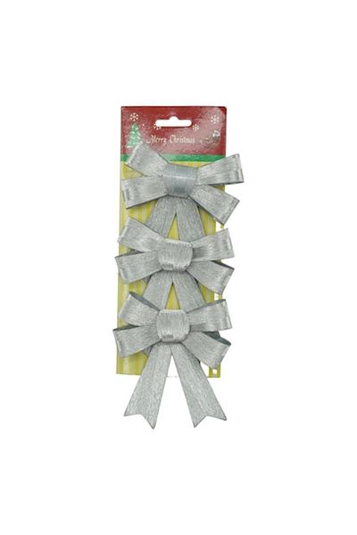 Flo Set 3 fundite pentru brad, Argintii, 10 x 11 cm, din poliester