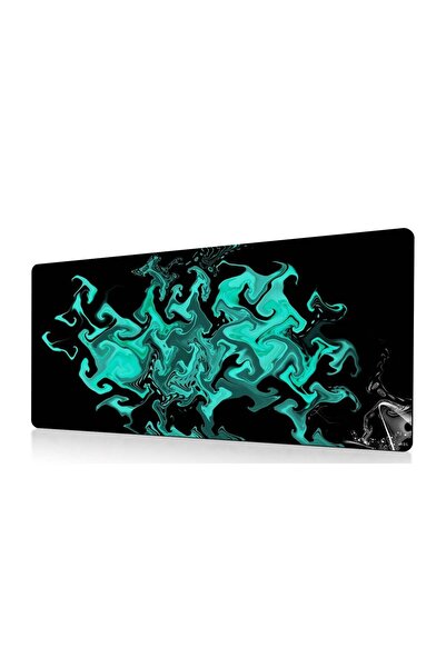 eR D L Mousepad profesional pentru gameri, negru/turcoaz, 90x40cm, eR D L