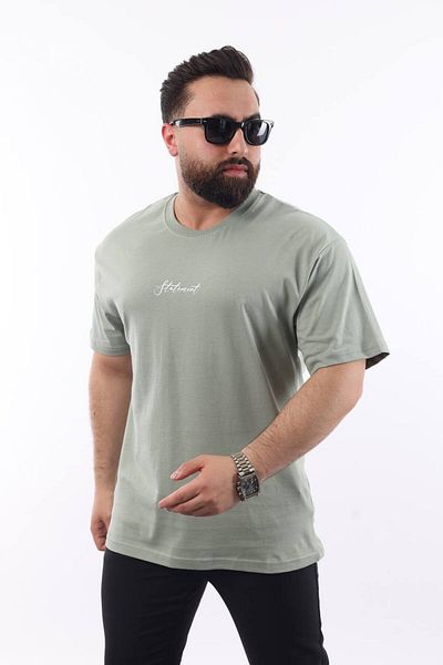 STOCX Men's Oversize "Statement" Text Detailed Bird Printed T-Shirt