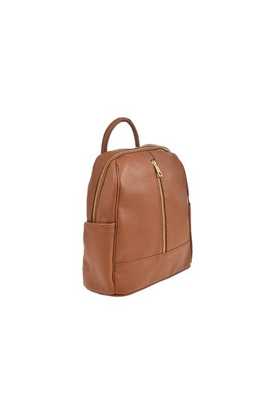 Generic Women's genuine leather backpack BG18823, Cognac