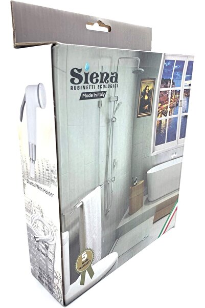 Siena Shattaf white PP body complete set with PVC white hose and holder