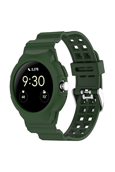 SOL Watch Strap for Google Pixel Watch/Watch 2/Watch 3 41mm, Protect, L46, Silicone, Green Forest