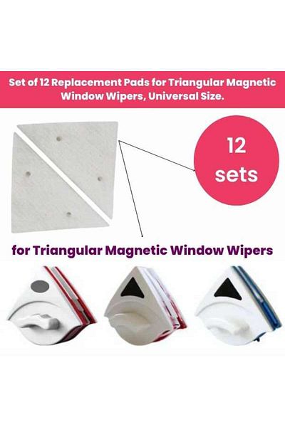 Mercaton Set of 12 triangular magnetic wiper blades, universal, compatible with most cars