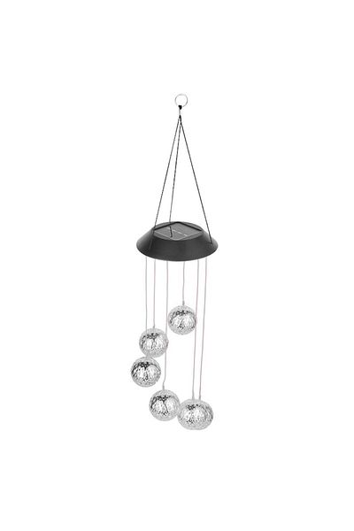 Flippy Lampă solară decorativă pentru grădină, model de clopoțel de vânt, alb cald