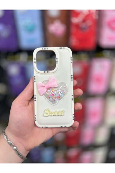 yuscerham İphone 11 Promax Uyumlu Sweet Yazılı, Kalp Kabartmalı Simli Parlak ...