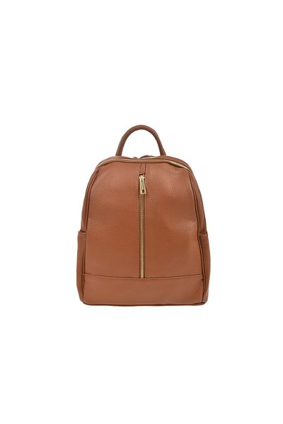 Generic Women's genuine leather backpack BG18823, Cognac