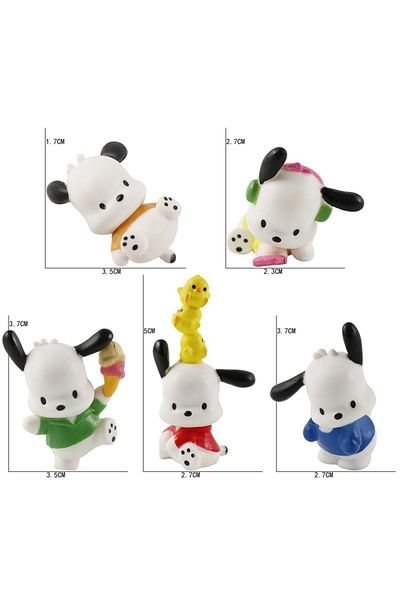 Choice1 5pcs New 5Pcs/set Mini Figuren Doll 3cm Hello Kitty Kuromi melody Cake decoration model desktop toy