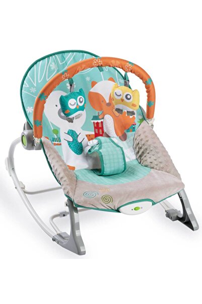 İSP Κουνιστή πολυθρόνα και κάθισμα 3 σε 1 για μωρά και παιδιά "ISP Foxy Sleep" 0-18kg, με καταπραϋντικές δονήσεις, Po