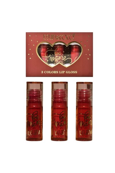 Kevin Set Rujuri de Buze Mate, FLO & COCO, Be Mine 3 Culori, Lip-Gloss, Roz