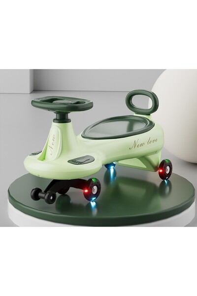 Flippy Ride-on Car, 1-8 Years, 360° Steering, Anti-Tip, Silent Wheels, 66x32x37 cm, Green