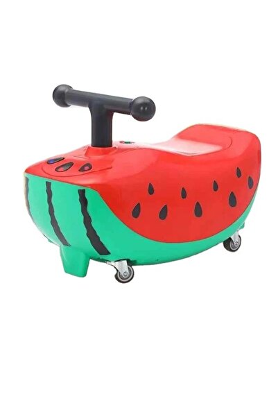 Flippy Mașină pentru copii, pliabilă, model pepene verde, 4 roți, anti-răsturnare, 1-3 ani, împinge, roșu/verde