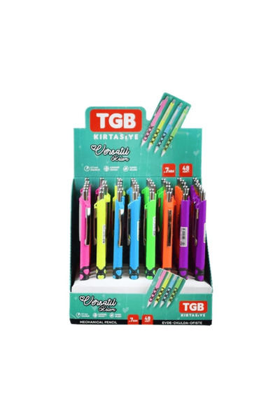 TGB Versatil Uçlu Kalem 0.7 48'li Paket 4 Renk Kapak Silgisi