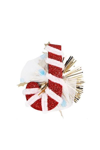 Flo Hair Clip, Christmas Theme, Candy Cane Design, Fabric, 9.5 x 8.2 cm, Multicolor