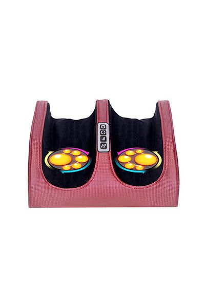 Choice5 EU Plug Red Electric Foot Massager Shiatsu Kneading Deep Tissue Relax Heated Roller Calf Pain Relief