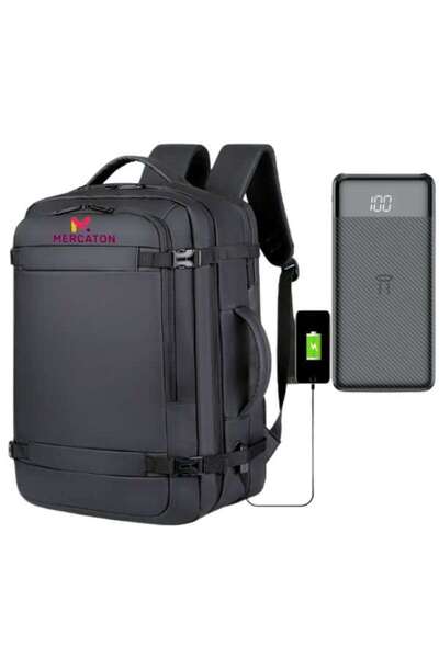 Mercaton Expandable Backpack Compatible with Laptops up to 17.3 + Rechargeable Powerbank 10,000 m