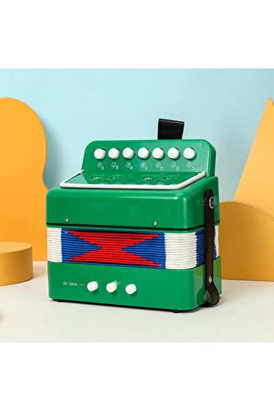 dalip Acordeon Pentru Copii, Flippy, Acordeon Jucarie pentru Educatie Timpurie, 7 butoane 2 bass, Verde