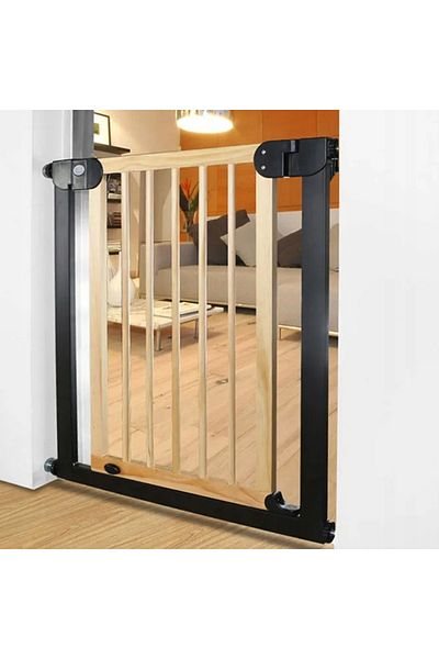 İSP Poarta de Siguranta Extensibila "ISP Baby Safety Guard 7405", Deschidere pe doua fete, Metalic-Lemn,