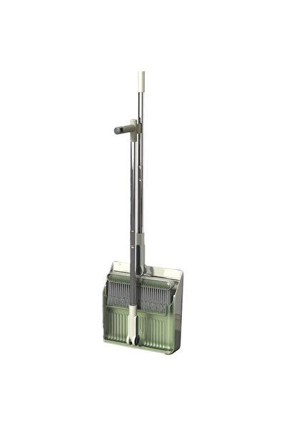 Flo Broom and Dustpan Set with Tail, with Comb Teeth for Cleaning Broom, rotating, foldable, detachable