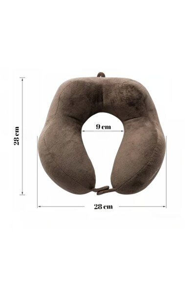 TnsAround Flippy Travel Neck Pillow, Cotton, 4 Humps, Adjustable, Brown