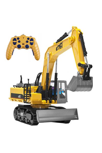 SERSIMO Excavator cu telecomanda, scara 1/14, cu telecomanda, incarcare USB, 14 canale