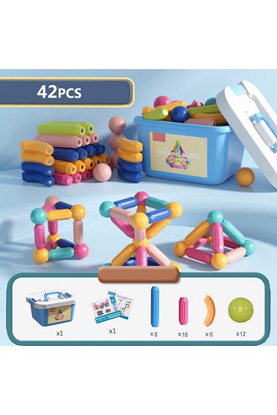 Choice4 42pcs storage box Magnetic Sticks Building Blocks Toys For Kids Montessori Educational Preschool Tod