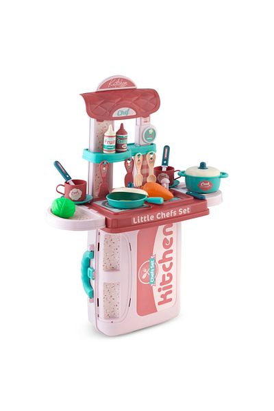 Ricokids Bucatarie 3in1 cu accesorii gatit incluse Roz
