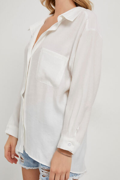 Arma Life Women's Modal Casual Oversize White Loose Shirt