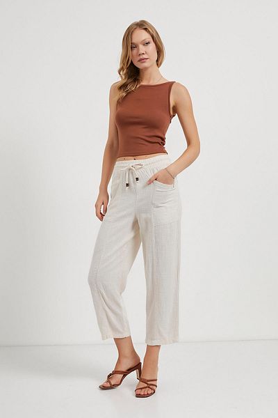 Arma Life Pantaloni cu talie elastică și buzunar model balon